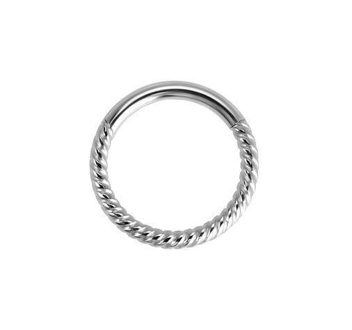 Silver twisted clicker ring - K-023