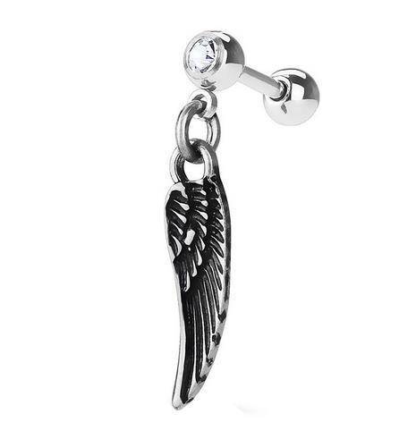 Silver wing cartilage earring - CH-061