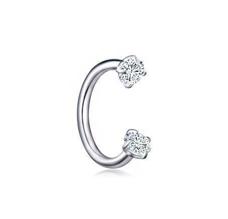 Sterling silver horseshoe with zirconia - P-004