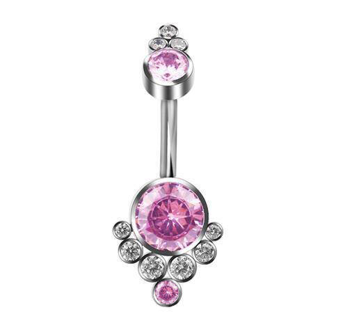 Titanium Belly button ring pink - TPP-020