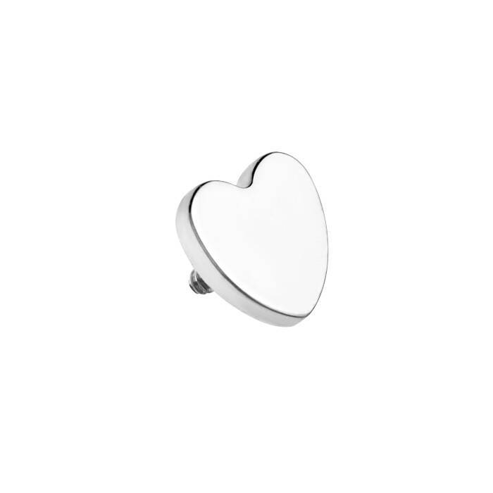 Titanium attachment for pins heart  silver - TNA-019