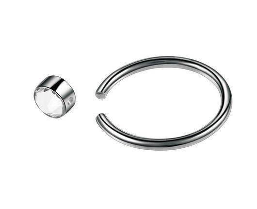 Titanium ball ring with white zirconia - TK-019
