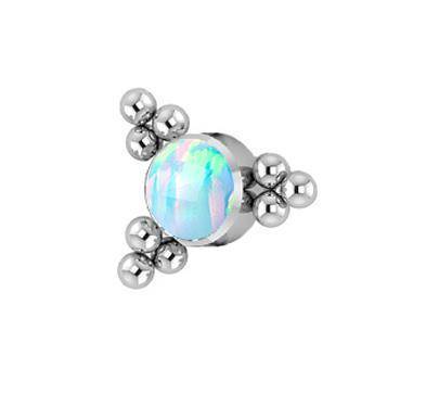 Titanium cap with light blue opal - TNA-034