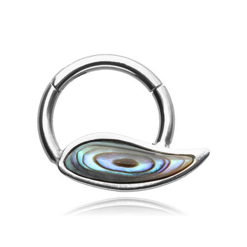 Titanium clicker ring with colorful decoration - TK-030
