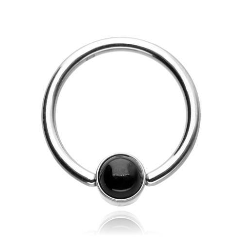 Titanium ring with onyx - BCR - TK-015
