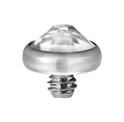 Titanium silver cap - white - PREMIUM CRYSTAL - TNA-041