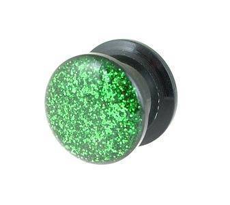 Acrylic  plug - glitter green - PT-009