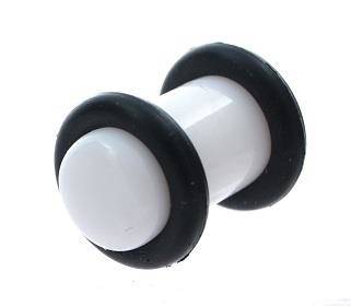 Acrylic plug with o-ring white - PT-006