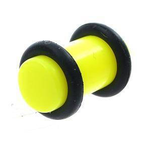 Acrylic plug with o-ring yellow - PT-006