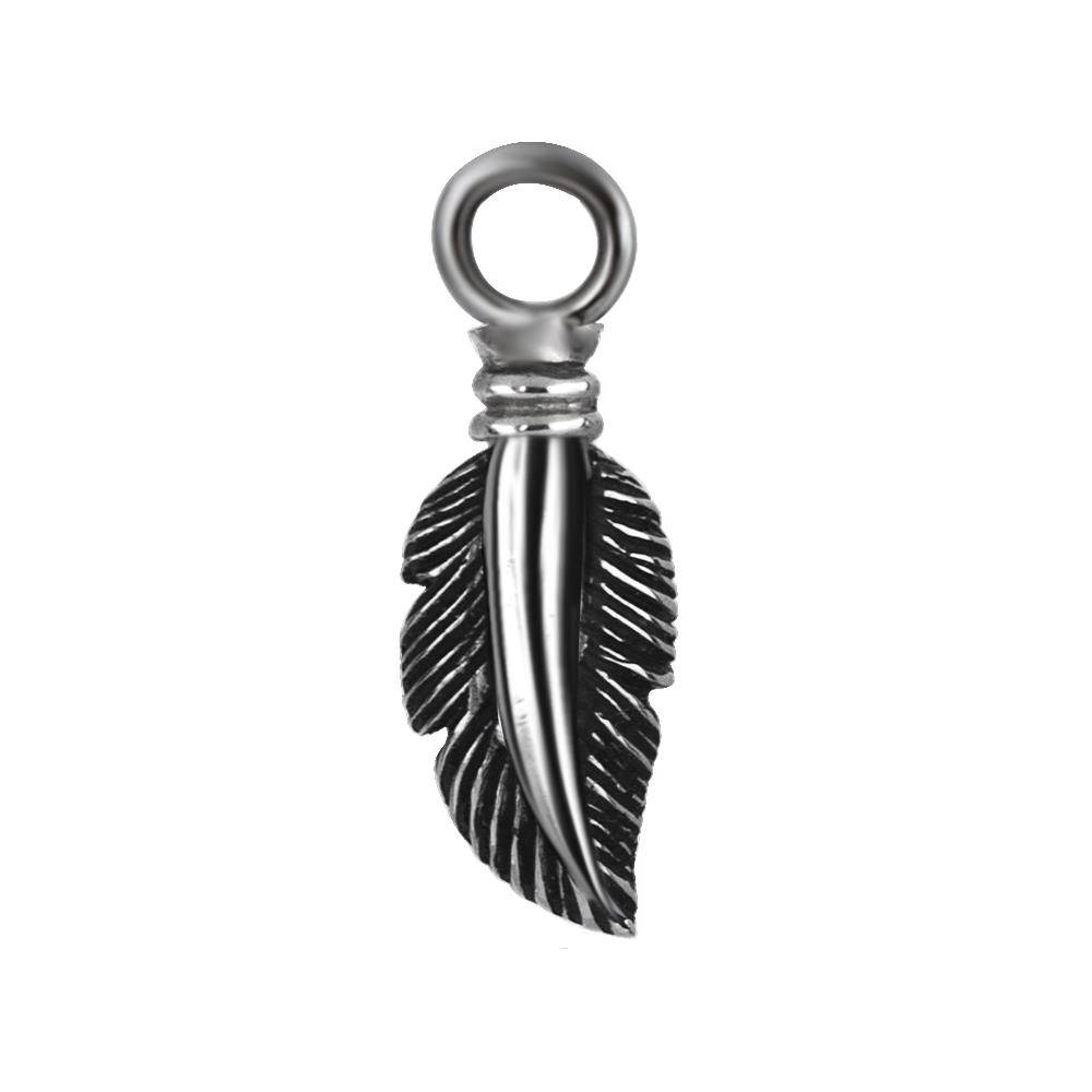 Charms - feather - silver - D-003