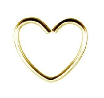 Earring Continuous Bifurcated gold heart - CON-002