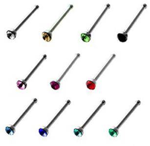 Nose stud with green zirconia - NS-002