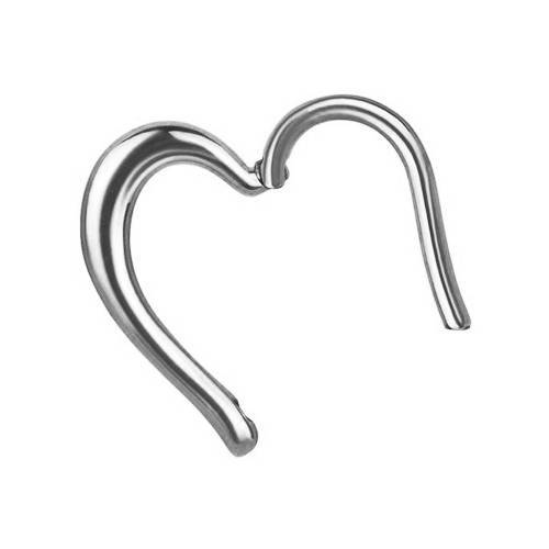 Ring clicker  - silver heart - K-020