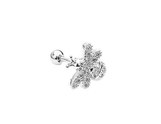 Silver bee cartilage earring - CH-011