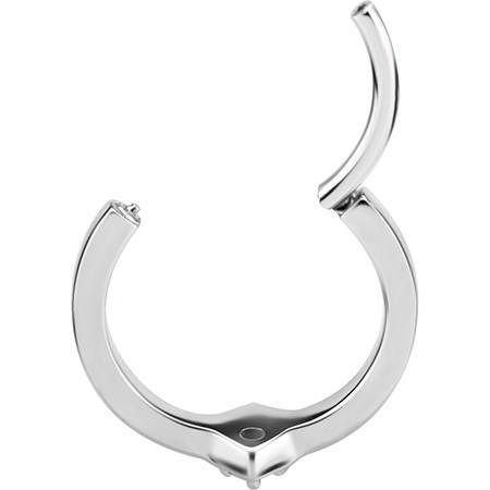 Silver  clicker   ring - Premium Zirconia - K-016