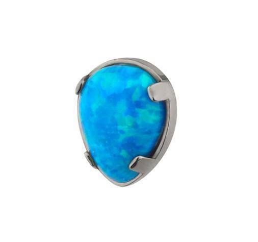 Titanium attachment for pins opal teardrop blue - TNA-035