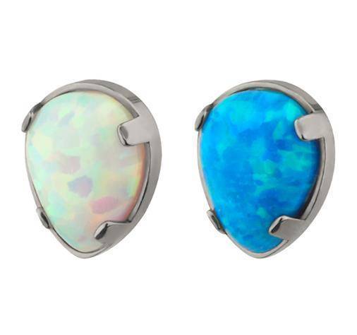 Titanium attachment for pins opal teardrop blue - TNA-035