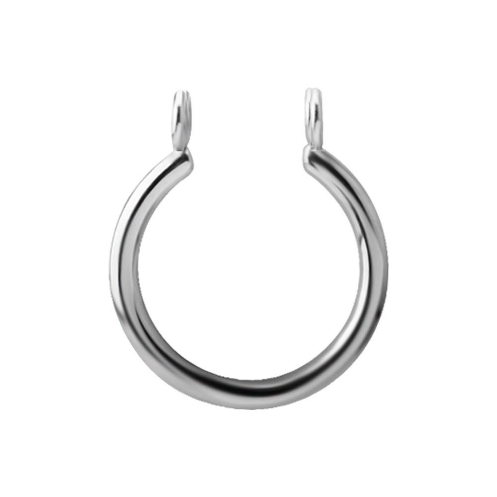 Titanium decorative barbell hoop - silver - D-033