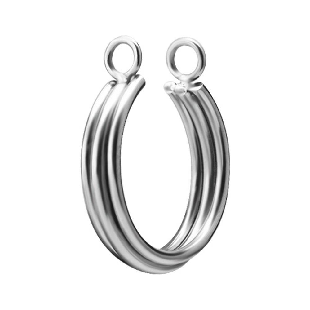 Titanium decorative barbell hoop - silver - D-034