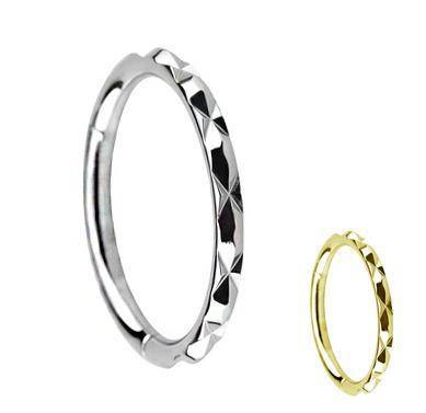 Titanium ring clicker with gold cut - TK-047