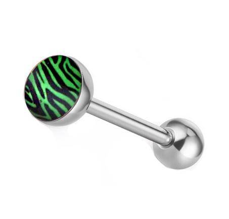 Zebra green tongue earring - KJ-065