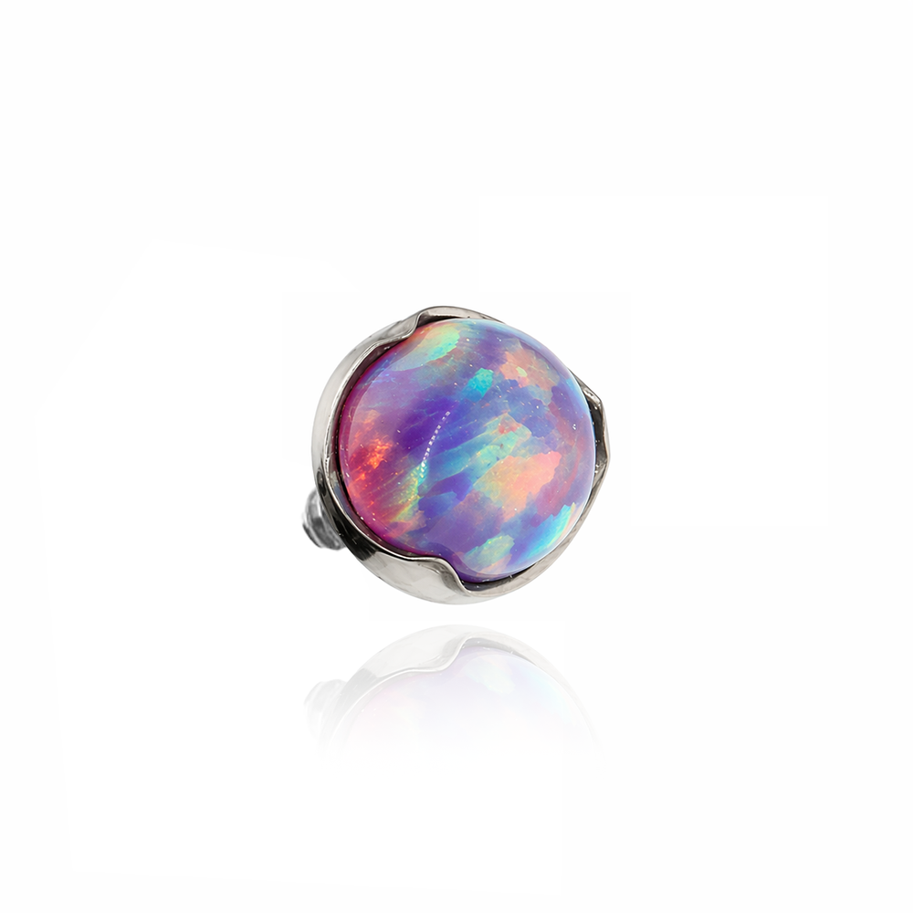 Titanium attachment for pins with purple opal - TNA-024
