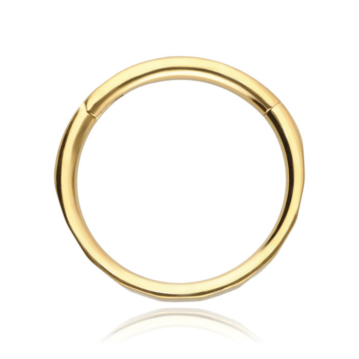 Titanium piercing ring clicker cut - gold - TK-061