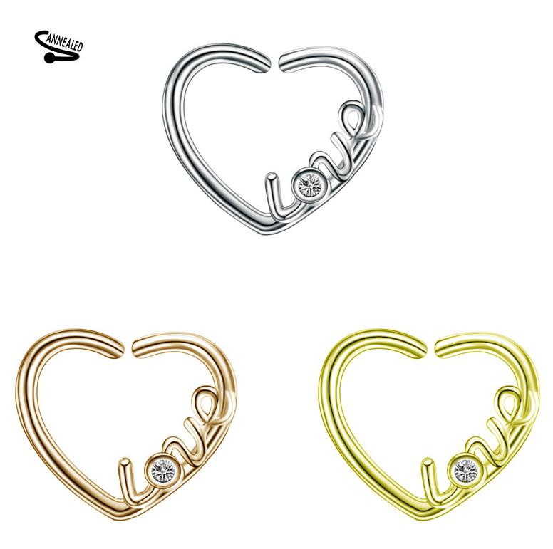 Earring Continuous bifurcated heart Love gold - left - CON-018