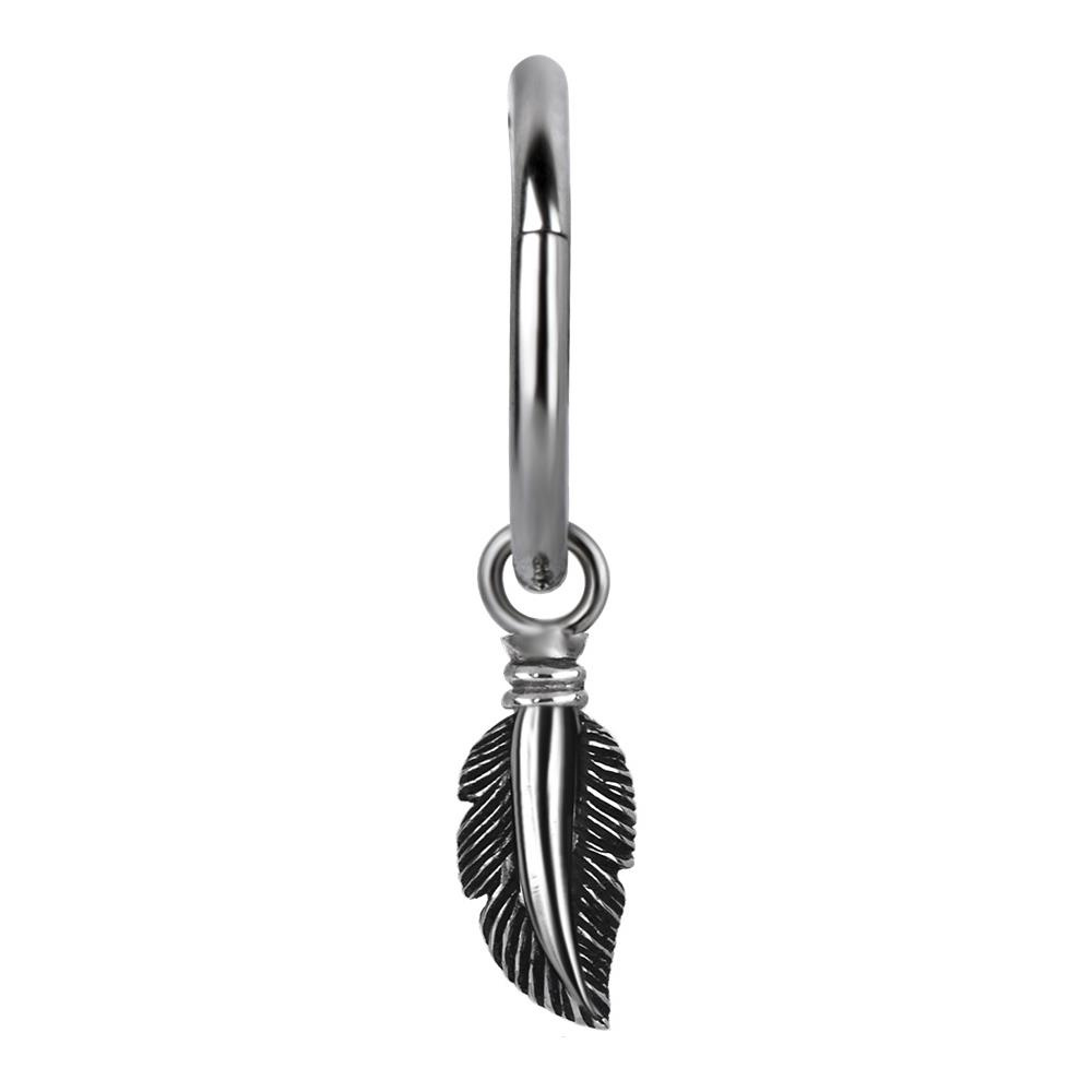 Charms - feather - silver - D-003