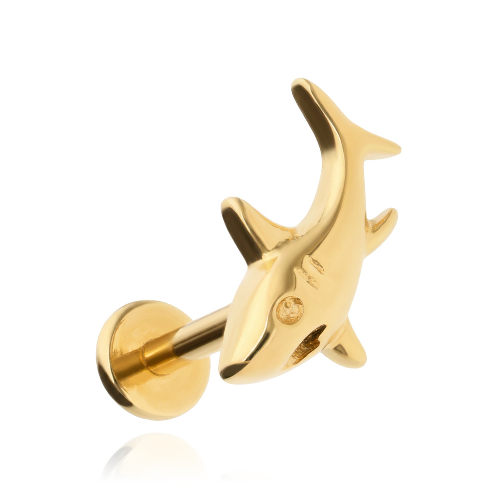 Titanium labret shark - gold