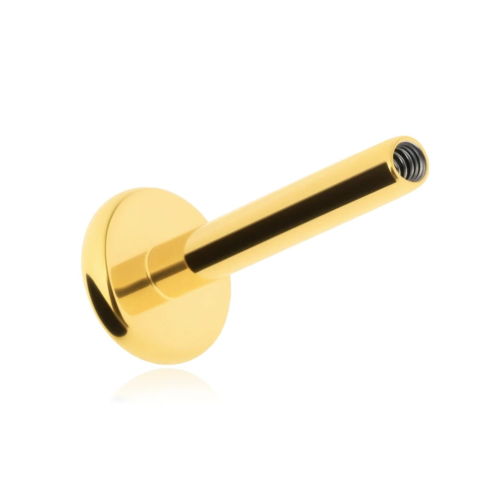 Titanium labret post - female thread - gold - TCZ-003