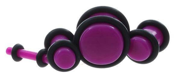 Acrylic plug with oring purple - PT-006