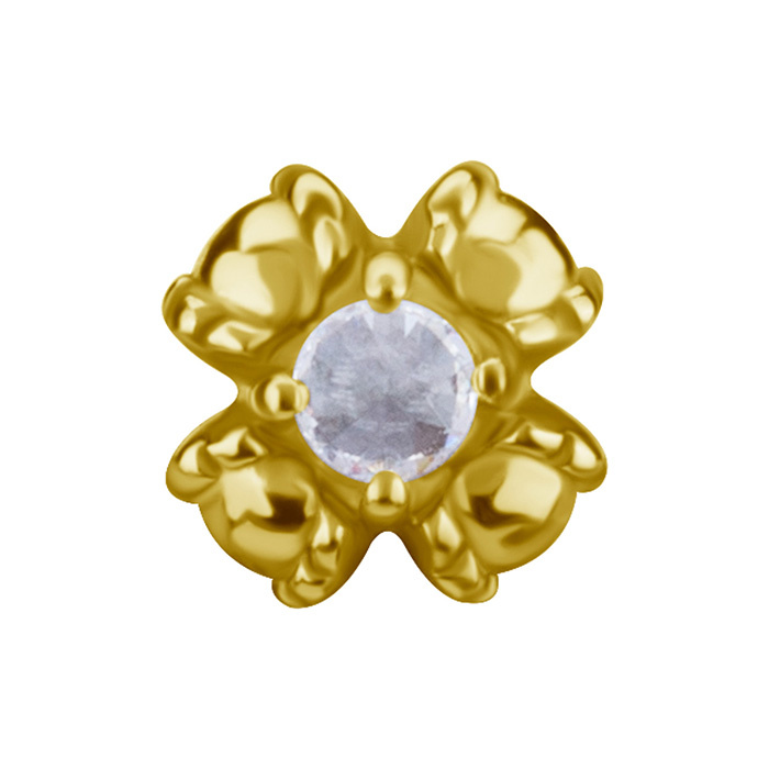 Attachment push in - crown with white zirconia - CoCr NF - gold - PI-021