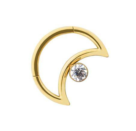 Titanium moon with zirconia gold - TK-065