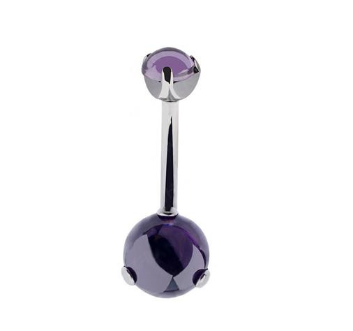 Amethyst titanium Belly button ring - TPP-029