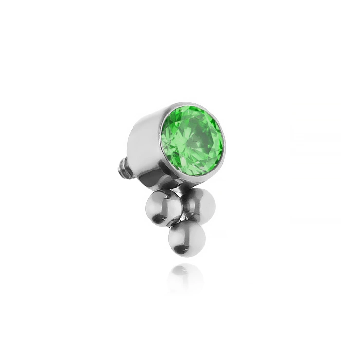 Titanium attachment with green zirconia - silver - TNA-017