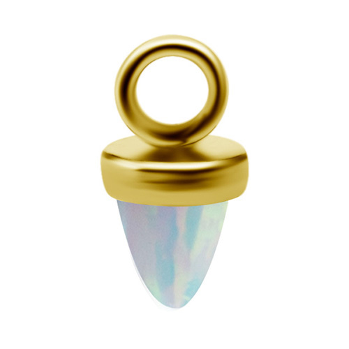 Charms - eye with white opal - gold - D-057