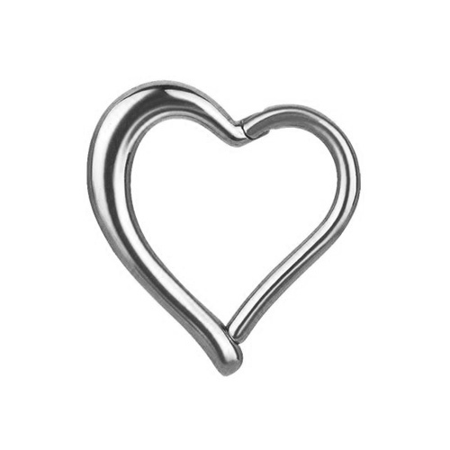 Ring clicker  - silver heart - K-020