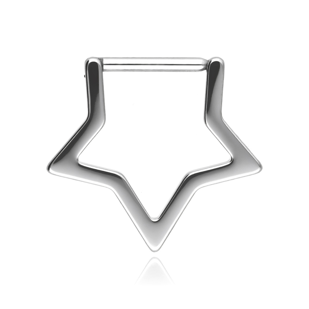 Piercing clicker with white Premium Zirconia - CoCr NF - silver - K-078