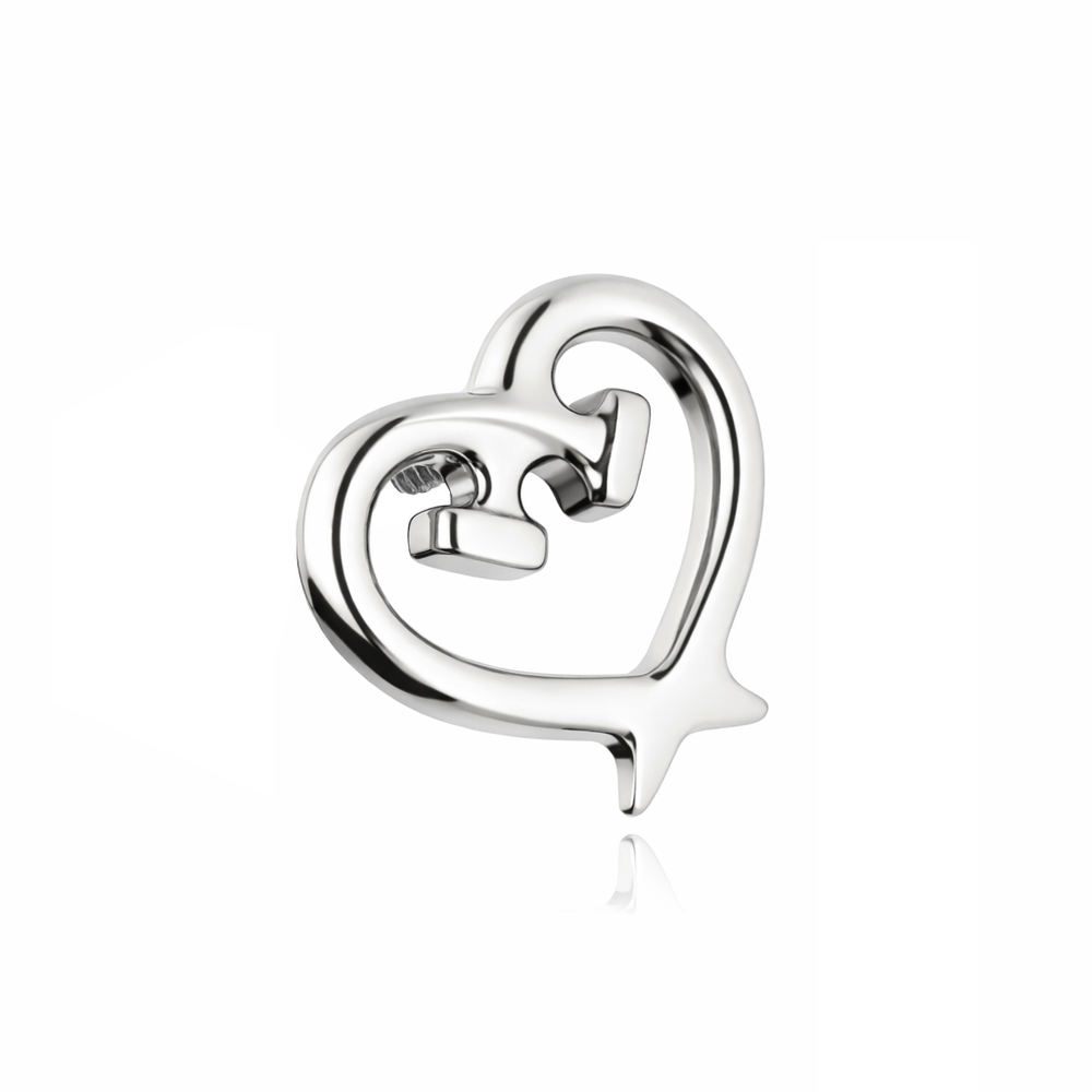 Titanium attachment heart of nails - silver - TNA-228