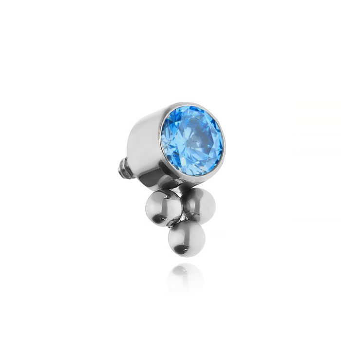 Titanium attachment with blue zirconia - silver - TNA-017