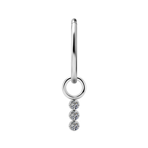 Titanium Charms - PREMIUM ZIRCON - silver - S - D-060