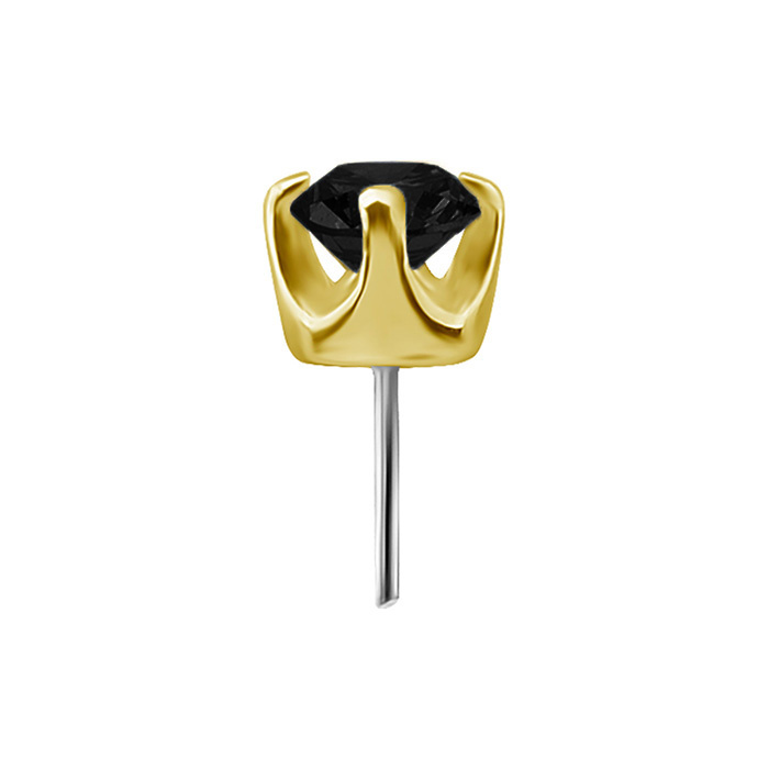 18K gold attachment for pins - white zirconia - GD18K-017