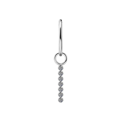 Titanium Charms - PREMIUM ZIRCON - silver - L - D-060