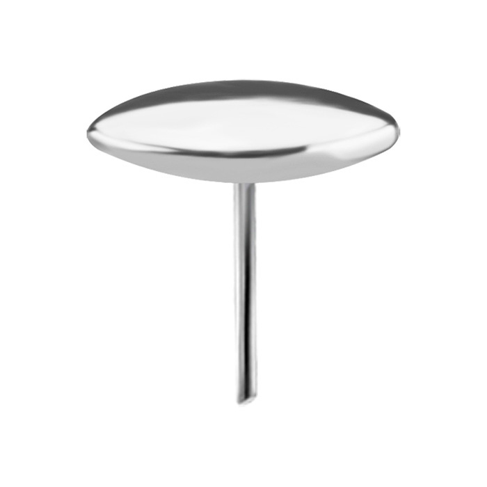 Nakrętka złoto 18K - owalna białe złoto - GD18K-073