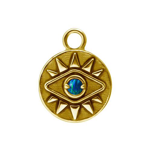 Charms - eye with opal - gold - D-056