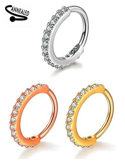 Continuous  hoop ring zirconia gold - CON-005