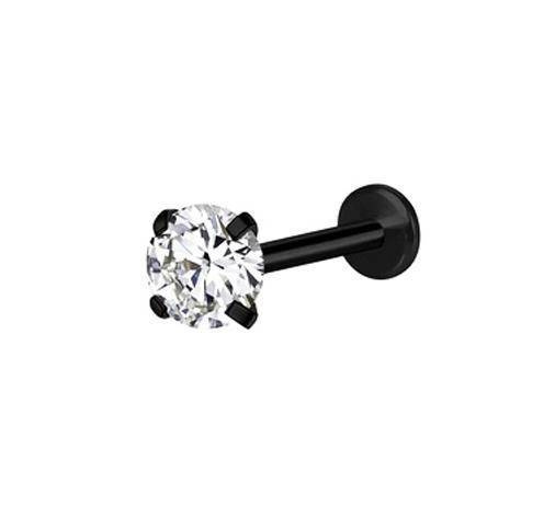 Labret black with white zirconia - LGW-001