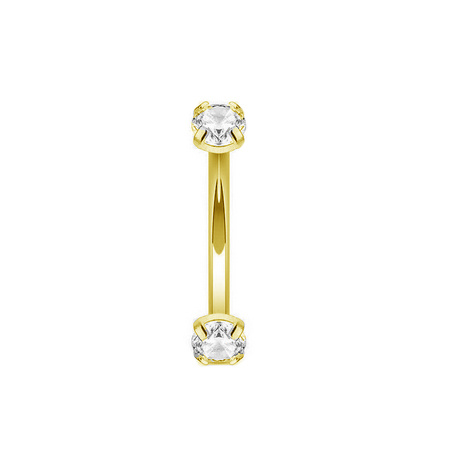 Titanium banana with white zirconia gold - TB-012