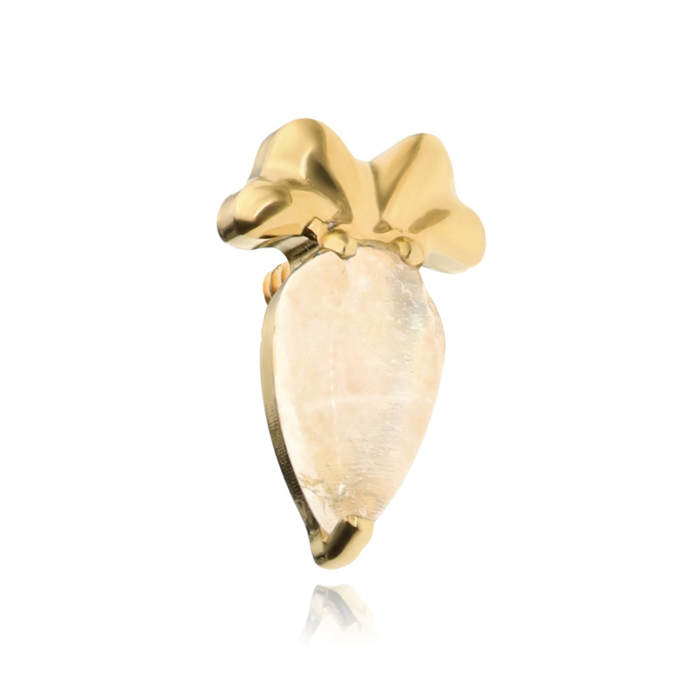 Titanium attachment carrot - moonstone - gold - TNA-244
